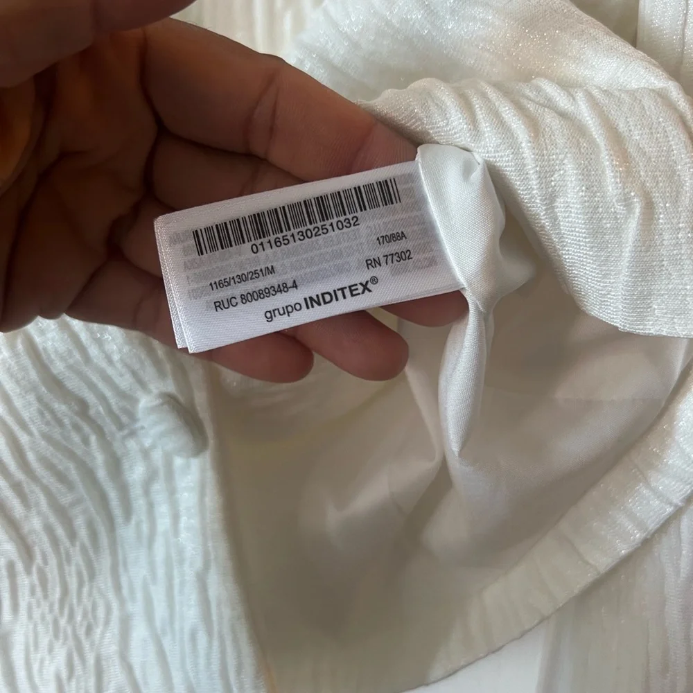 Zara White Textured Women's Blazer - Picture 11 of 12